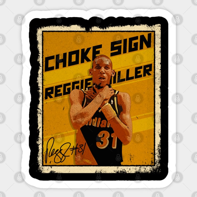 Reggie Miller Choke Sign Basketball Legend Signature Vintage Retro 80s 90s Bootleg Rap Style Sticker by CarDE